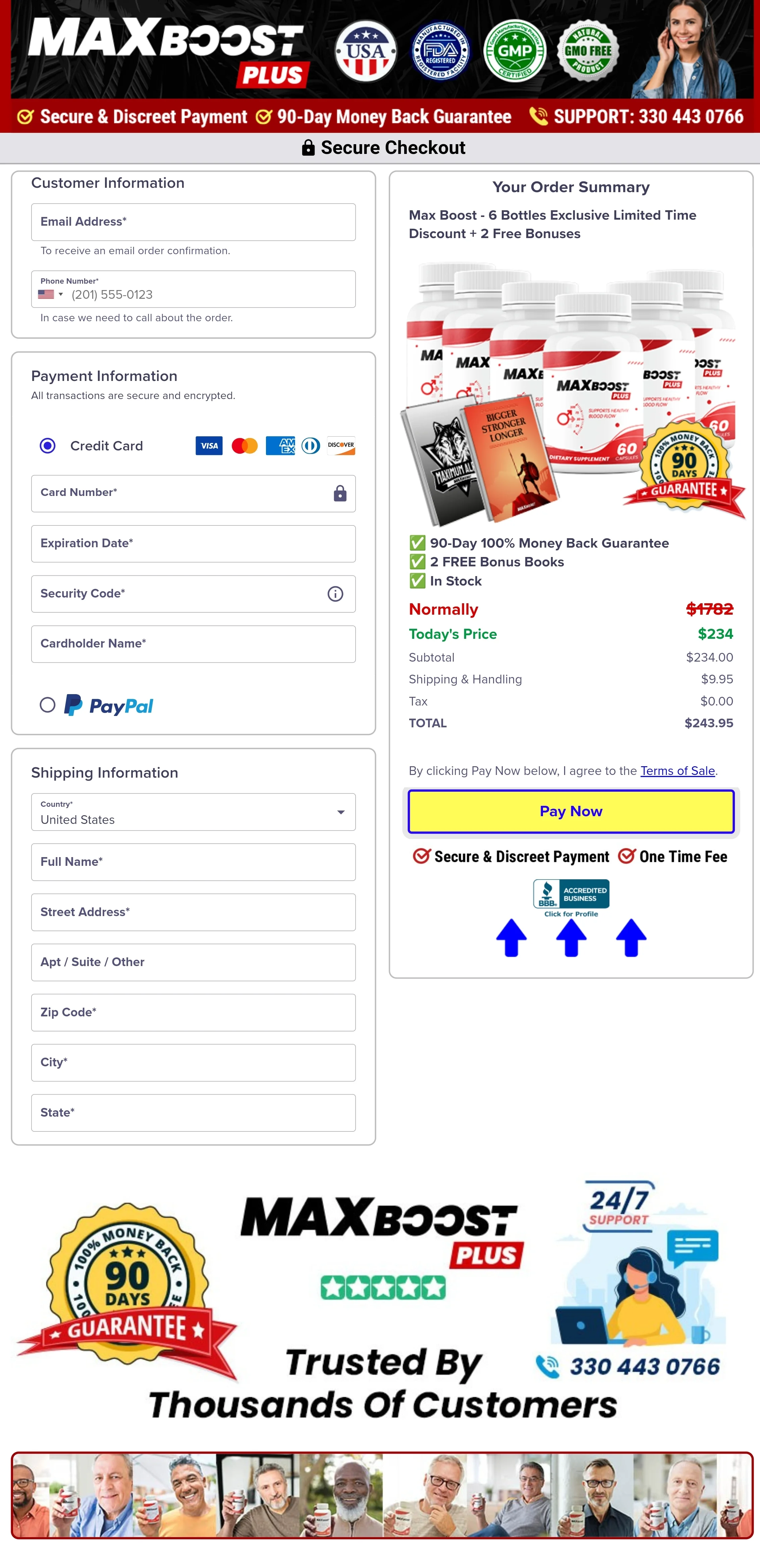 Max Boost Plus order form